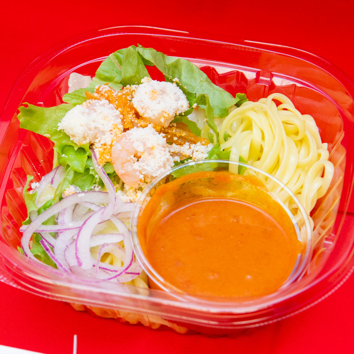 うるもち!海老とトマトクリームの冷製生パスタ撮影