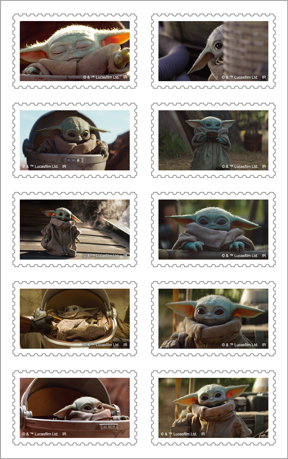 『STAR WARS マンダロリアン』切手型クリアステッカー2
