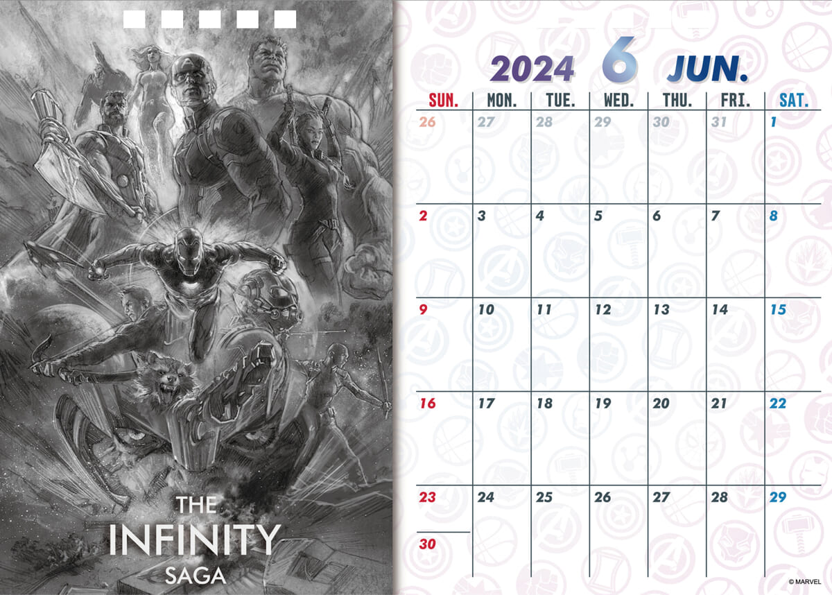 インロック「MARVEL（マーベル）INFINITY SAGA」2024 卓上カレンダー　6月