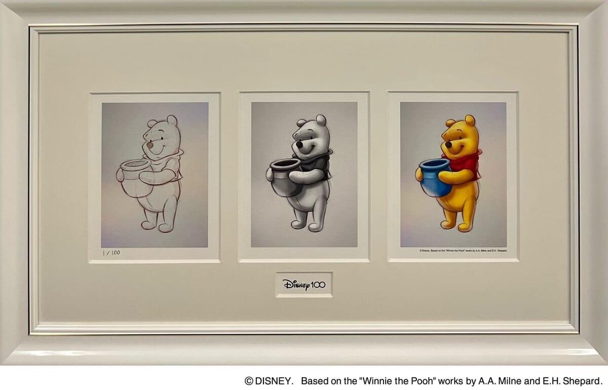 ＜ディズニーアート コレクション＞Giclee Art Pooh to color - Celebrate 100 Years