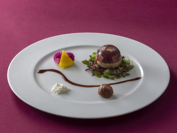 20_ポークと鶏レバーのテリーヌのゼリー寄せと合鴨のリエット