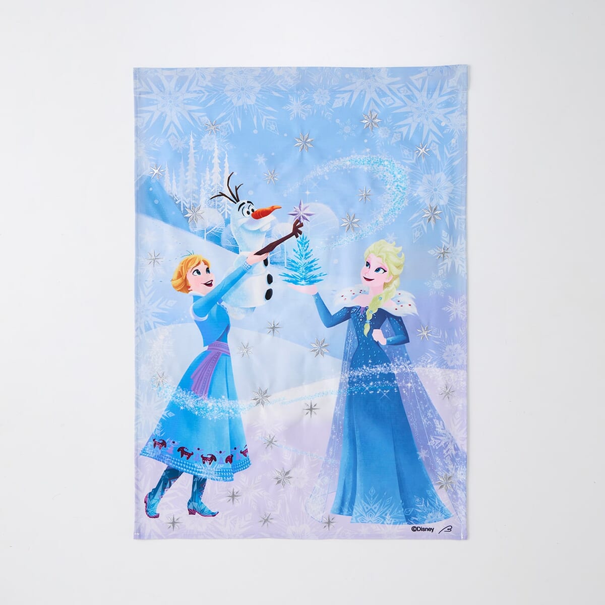 光沢糸刺繍入りクリスマスタペストリー　アナと雪の女王