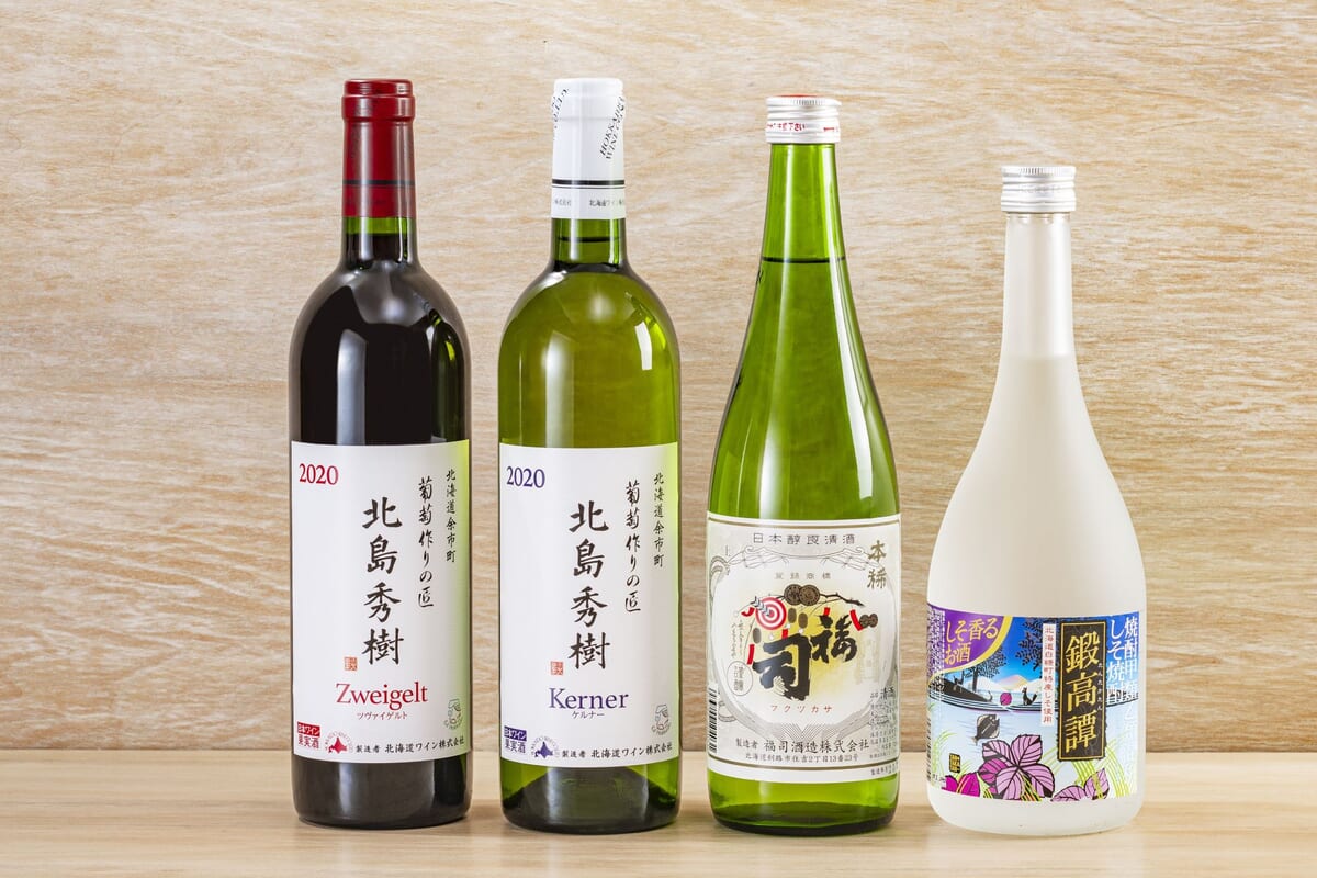 北海道の焼酎、日本酒やワインも各種ご用意