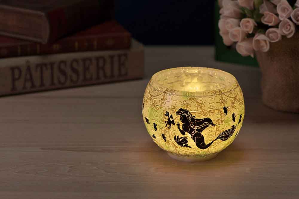 ランプシェードパズル　シルエット　‐アリエル‐　点灯時