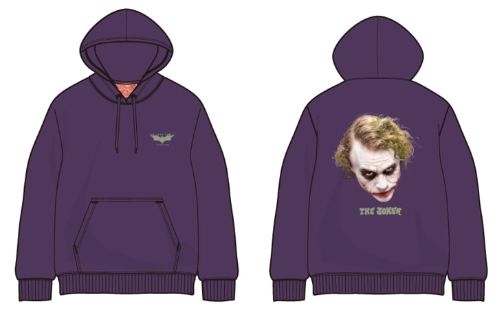先行販売：DC ファッションコラボ／Centimeter「The Dark Knight × centimeter T he Joker hoodie」紫