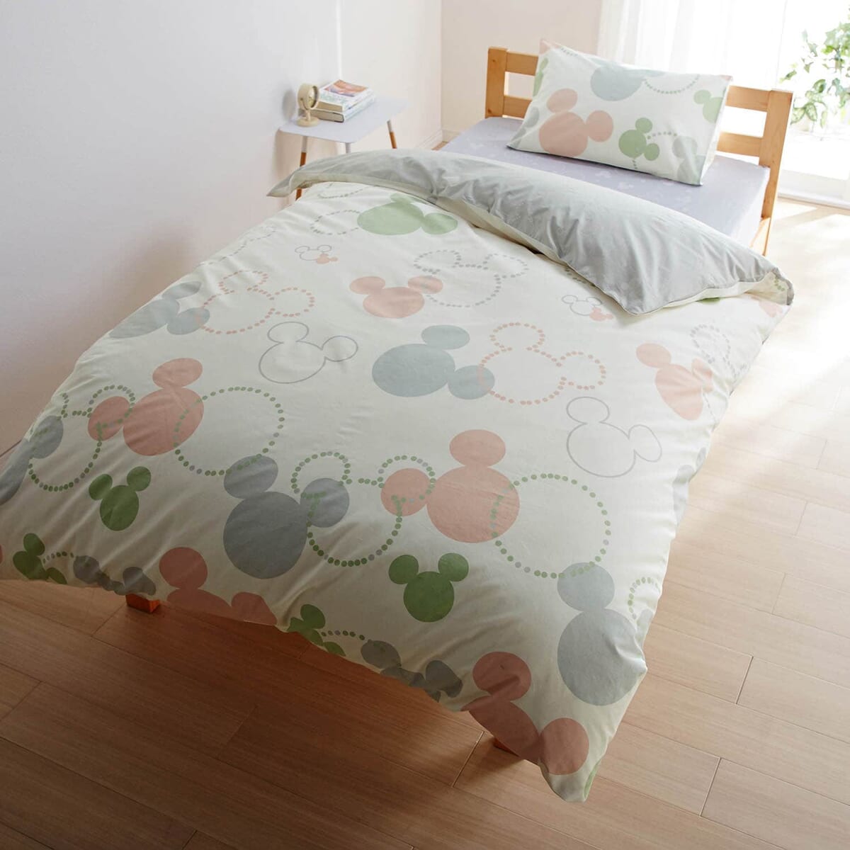 綿素材を使った布団カバーセット　グレーマルチ