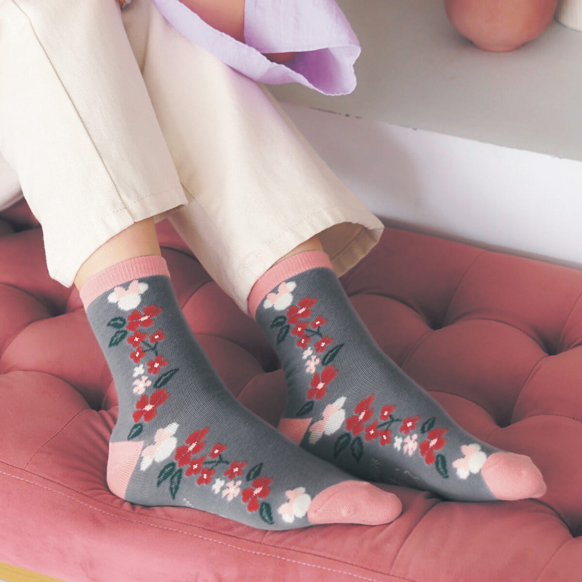 クルー丈靴下2柄セット