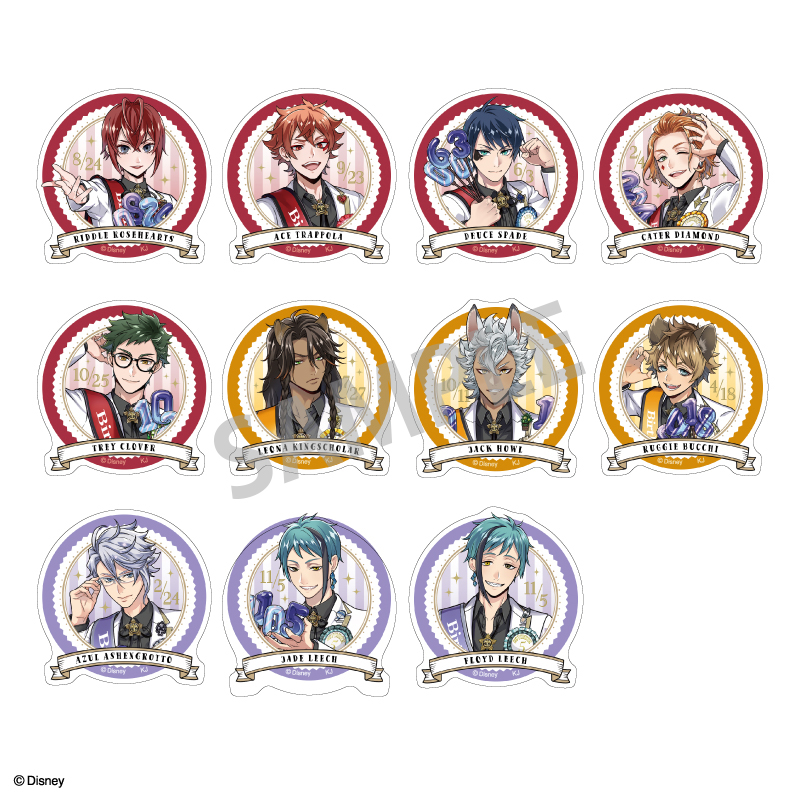 カミオジャパン『ディズニー ツイステッドワンダーランド』トレーディングアクリルクリップ（おめかしA）