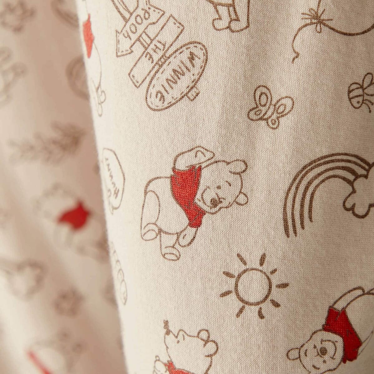 メンズやわらか綿長袖パジャマ プーさん デザインアップ