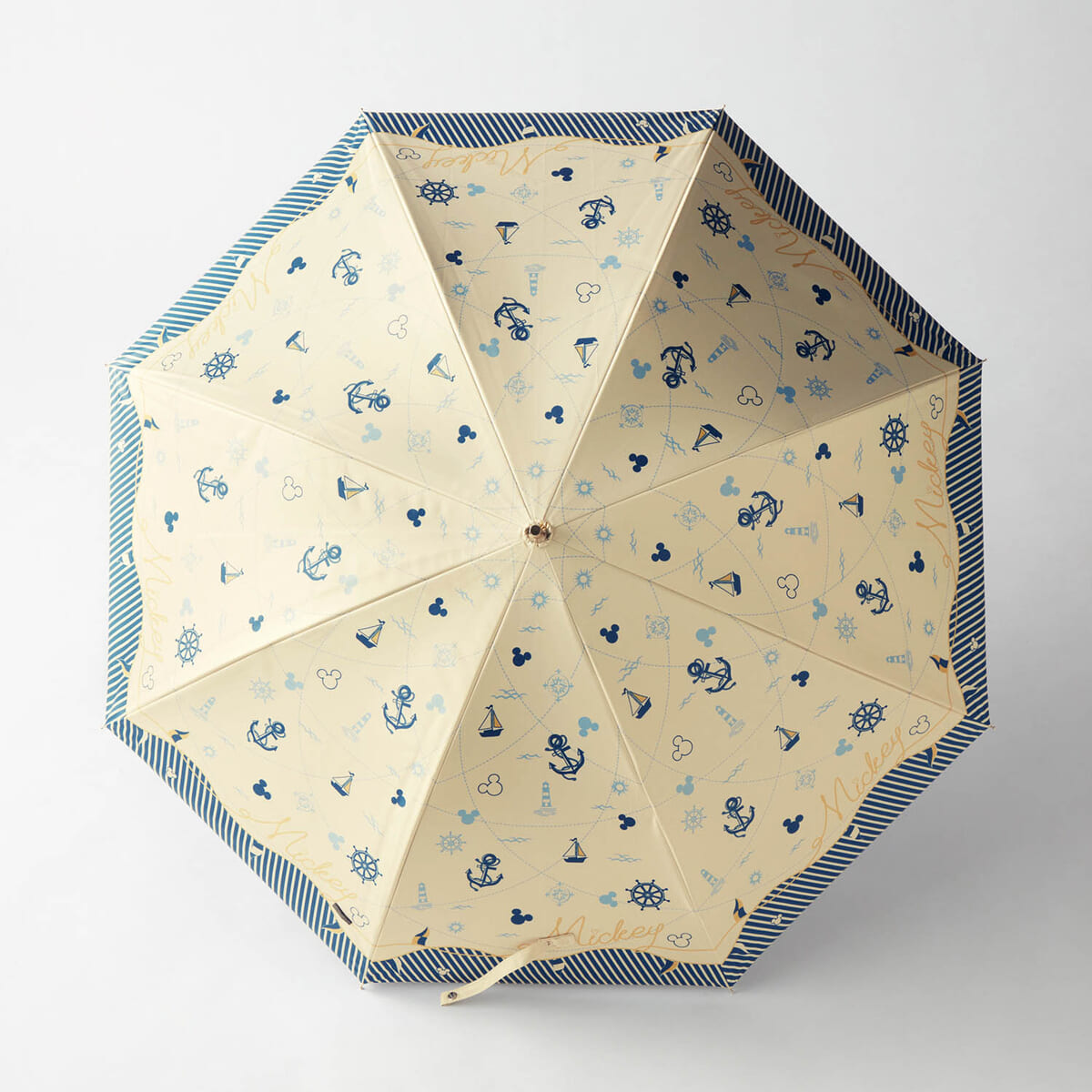 大きめサイズの１級遮光晴雨兼用日傘　ミッキーモチーフ　全体