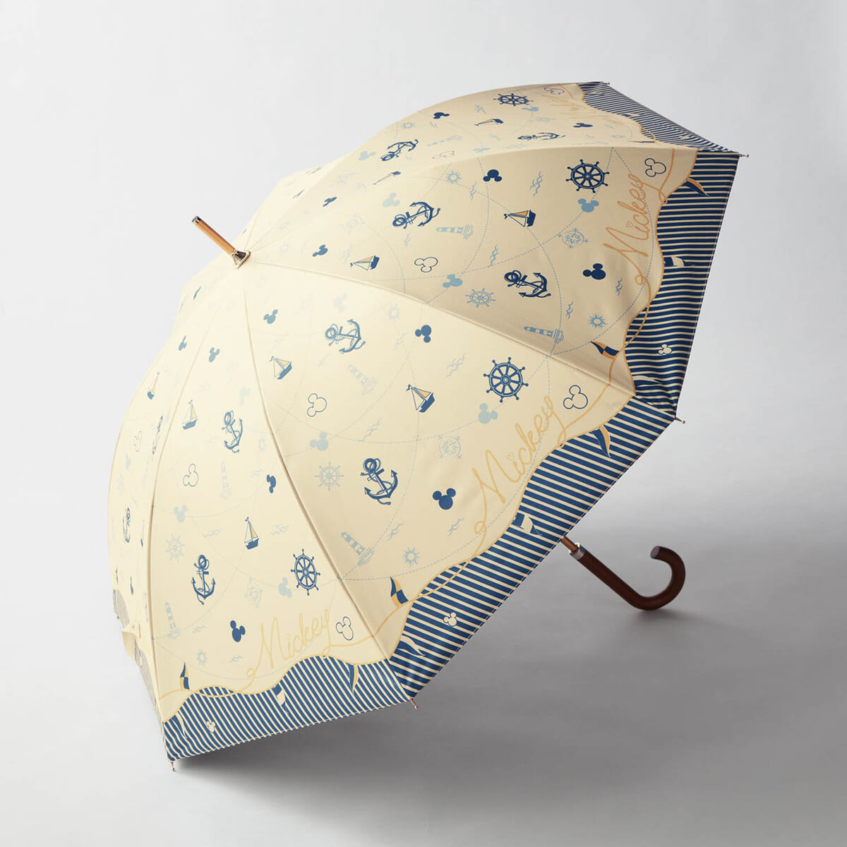 大きめサイズの１級遮光晴雨兼用日傘　ミッキーモチーフ