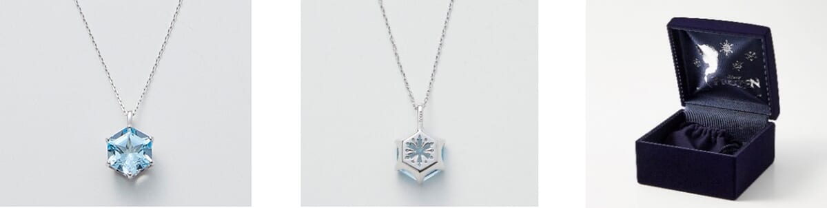 雪の結晶モチーフ入り１０金ネックレス［日本製］「アナと雪の女王」【WEB限定】２