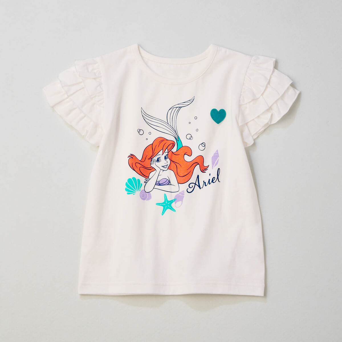 名札ココ肩３段フリルＴシャツ　アリエル