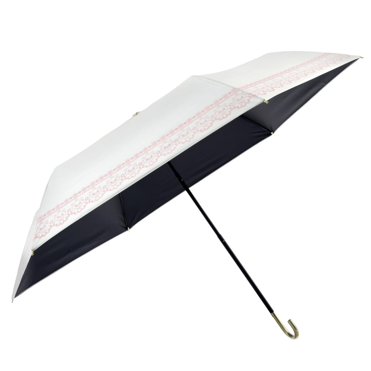 【Wpc.】マリー おしゃれキャット 日傘 折りたたみ式 晴雨兼用
