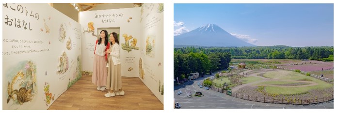 絵本＜ピーターラビットTM＞を体感するギャラリー、庭園と富士山を一望できるガーデンタワー
