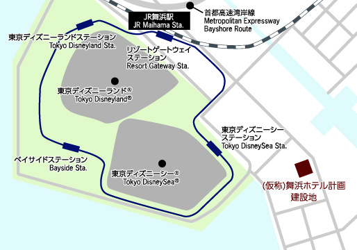 三菱地所ホテルズ＆リゾーツ「（仮称）舞浜ホテル計画」所在マップ
