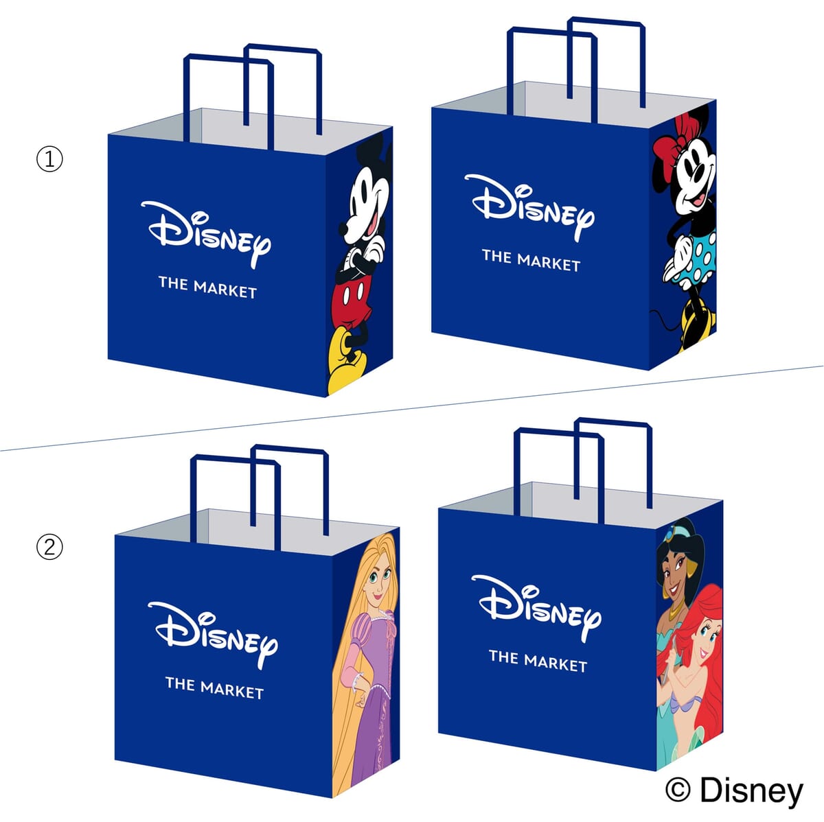 「Disney THE MARKET」限定デザイン ショッピングバッグ