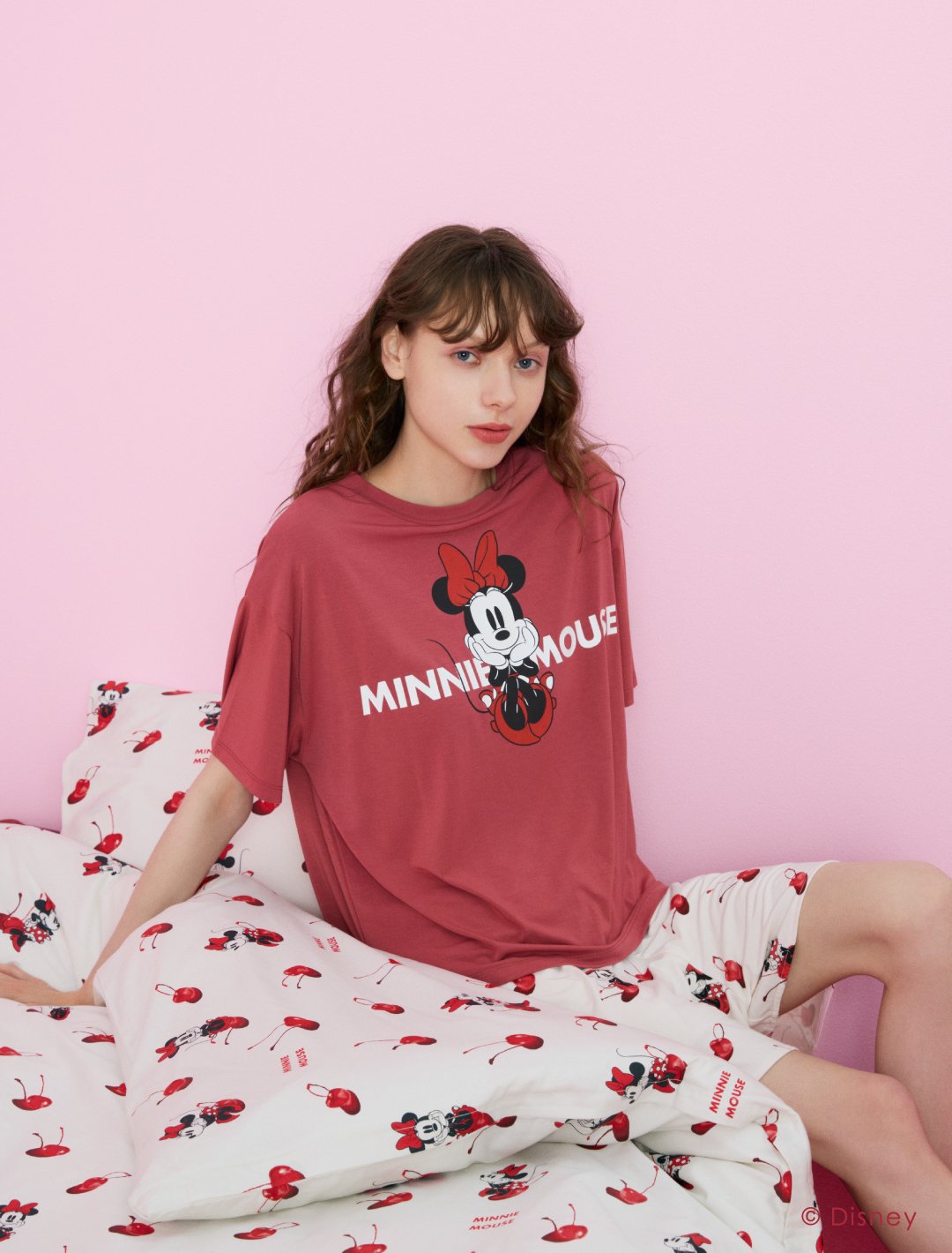 Minnie/ワンポイントTシャツ&ショートパンツセット
