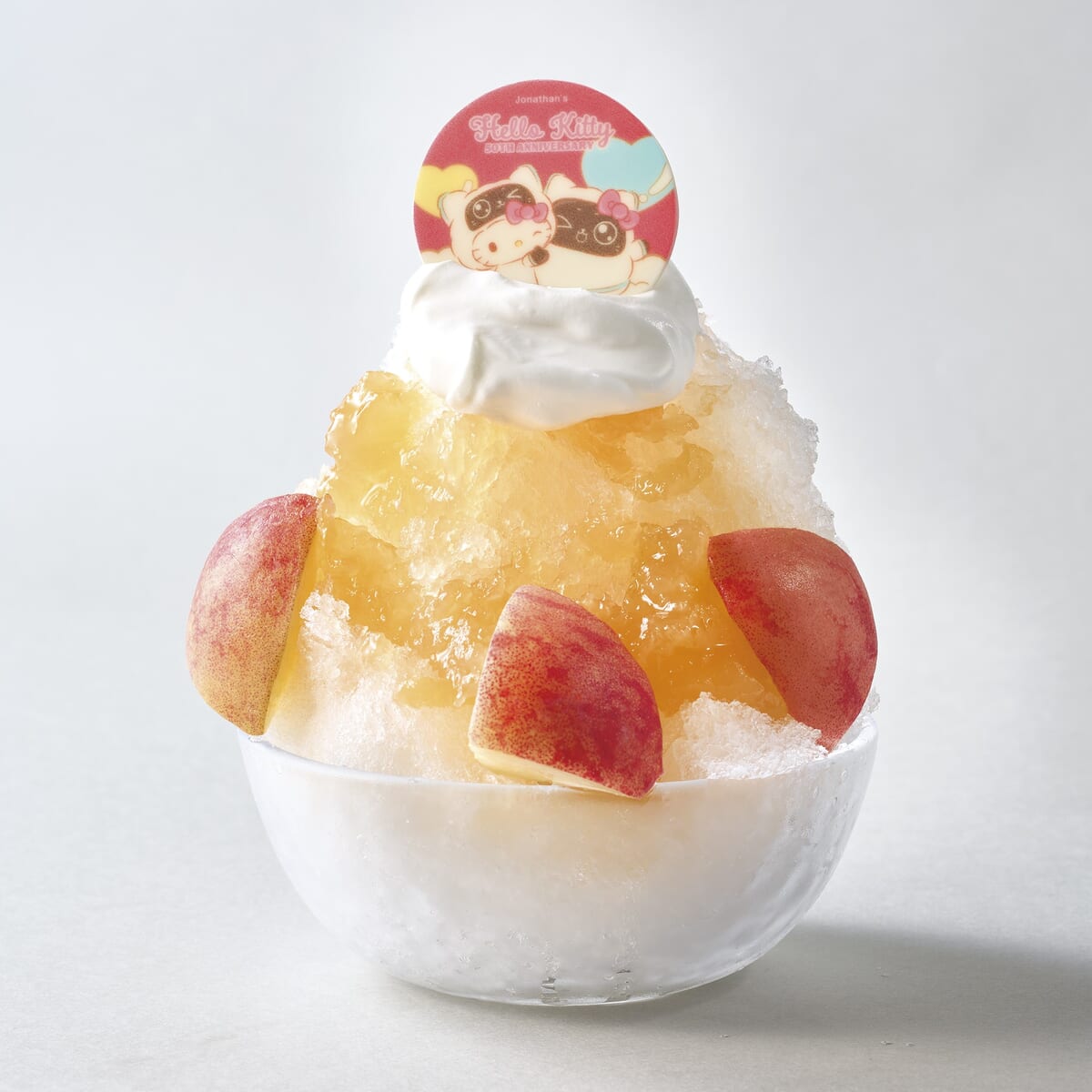 ハローキティ 桃のかき氷（ラバーコースター付き）