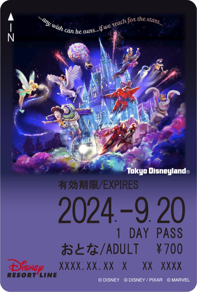 ディズニーリゾートライン 東京ディズニーランド 新キャッスルプロジェクション「Reach for the Stars」フリーきっぷ