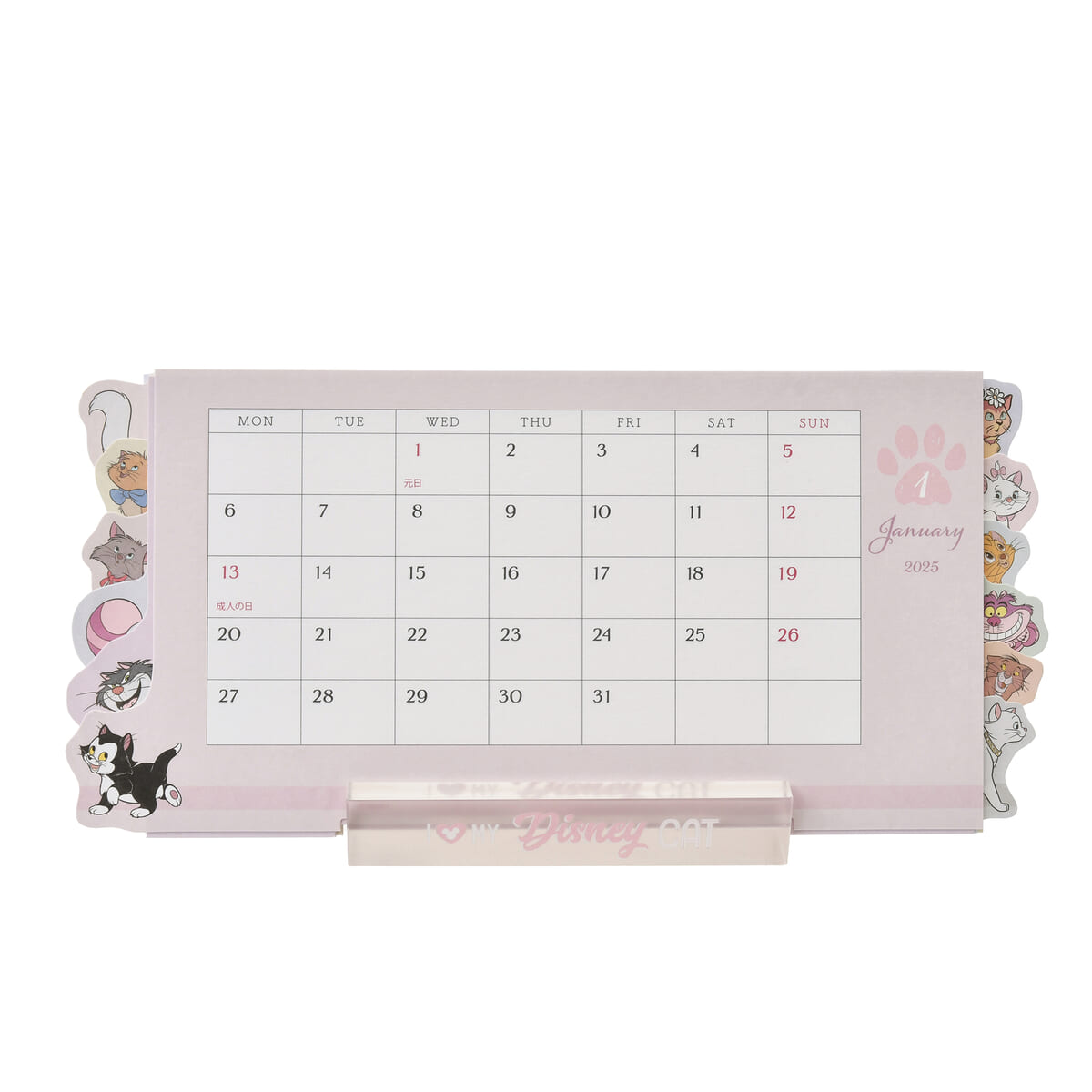 03ディズニーキャラクター 卓上カレンダー スタンド付き ディズニーキャット Calendar＆Organizer 2025