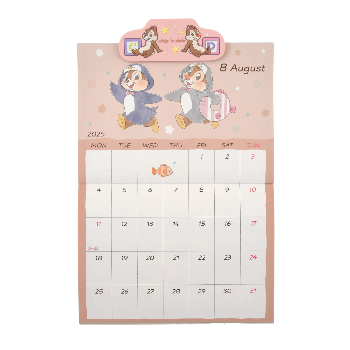 05チップ＆デール 壁掛けカレンダー クリップ付き Calendar＆Organizer 2025