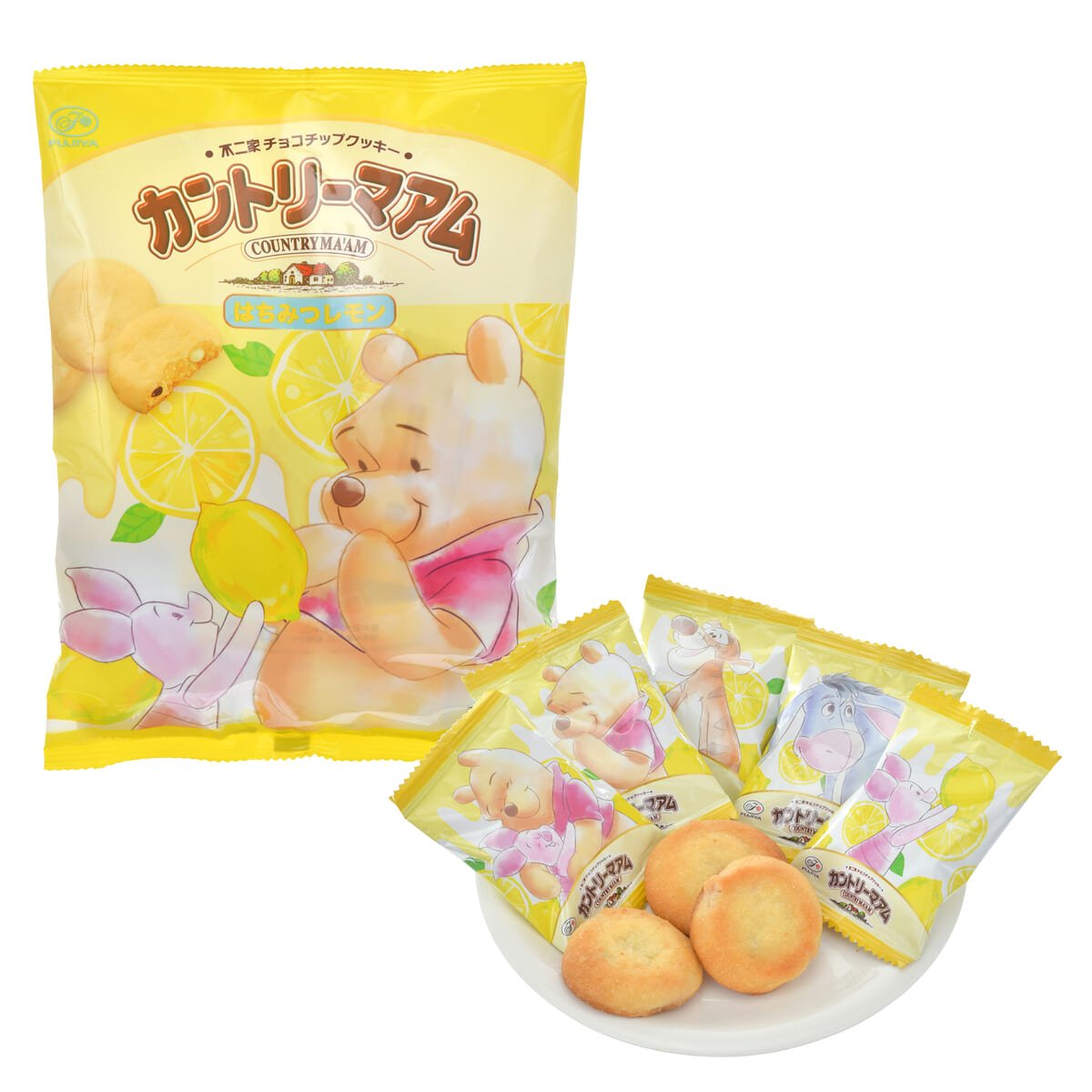 【不二家】カントリーマアム プー＆フレンズ はちみつレモン チョコチップクッキー LEMON