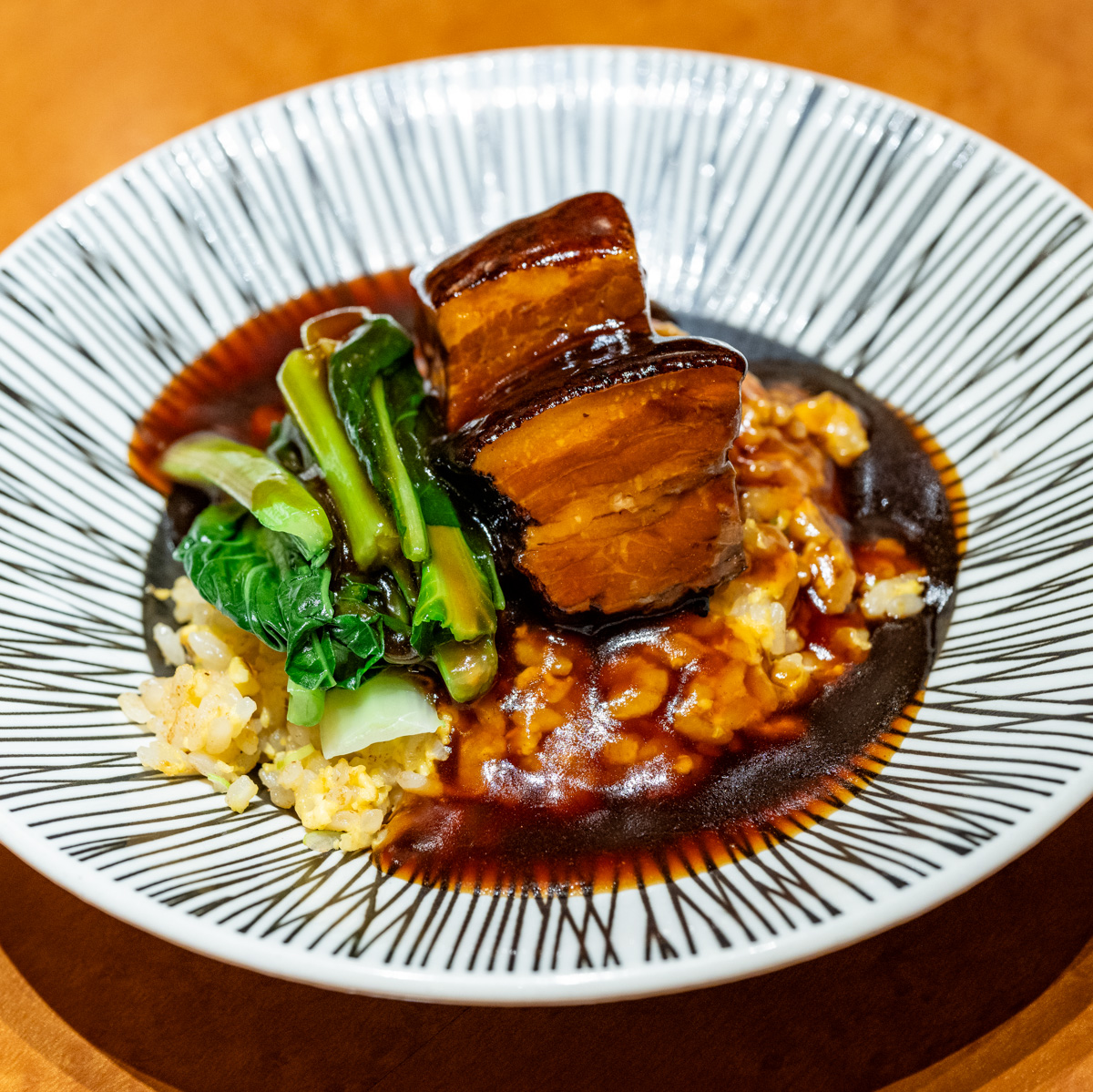 豚角煮餡かけ炒飯