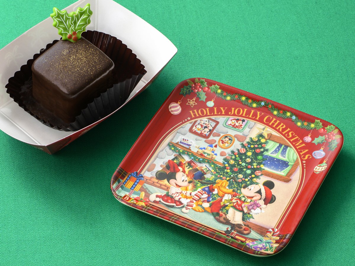 東京ディズニーリゾート“ディズニー・クリスマス2024”チョコレートケーキ(ナッツ入り)、スーベニアプレート付き