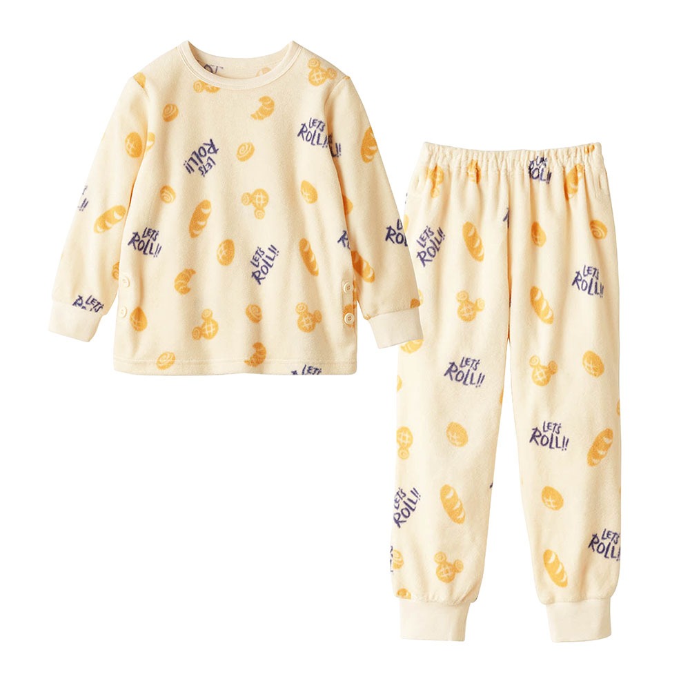 キッズ肌側綿フリースあったかパジャマ　ミッキーモチーフ