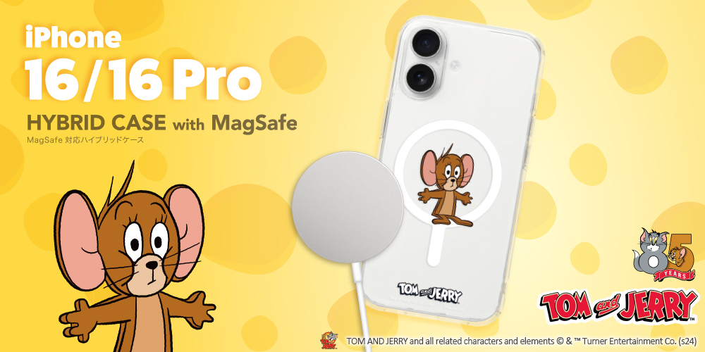 PGA『トムとジェリー』iPhone16用 ハイブリッドケース