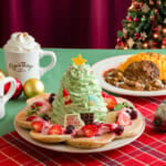 Eggs ’n Things「ホノルルクリスマスツリーパンケーキ／ハンバーグ＆ビーフシチューオムライス」