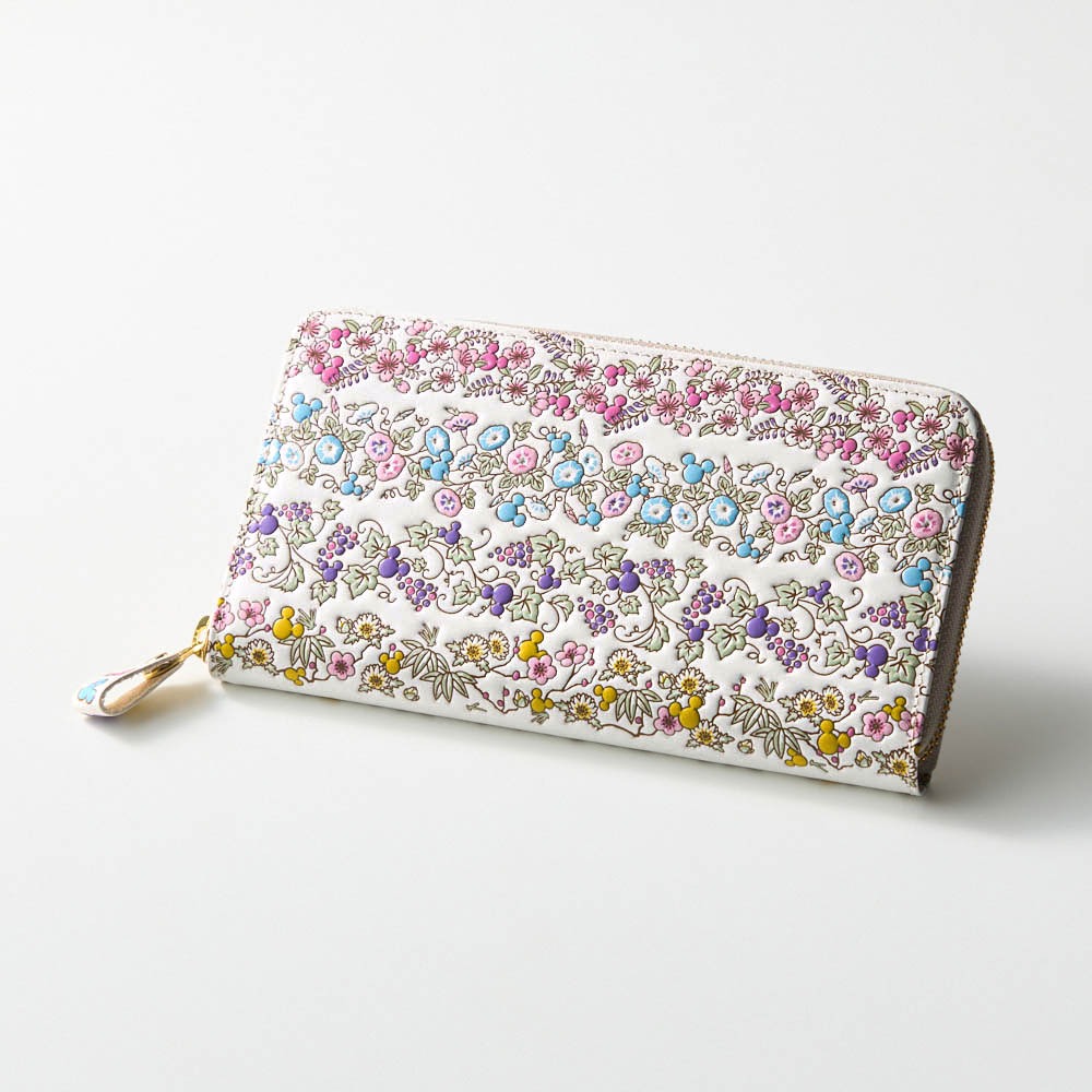 浅草文庫本革長財布　ミッキーモチーフ