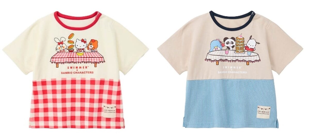 SWIMMER×サンリオキャラクターズ　総柄切替えプリント半袖Ｔシャツ1