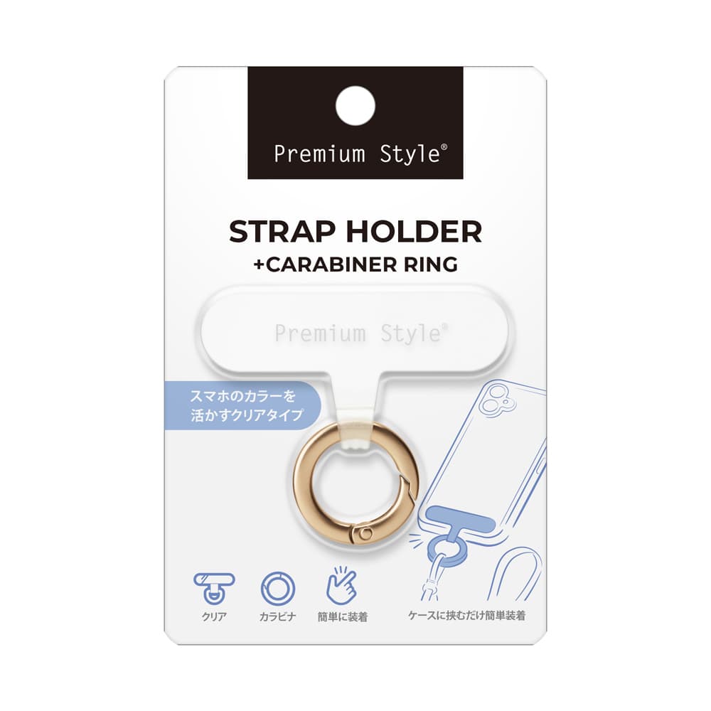 PGA「Premium Style」カラビナリング付きストラップホルダー　ゴールド-2