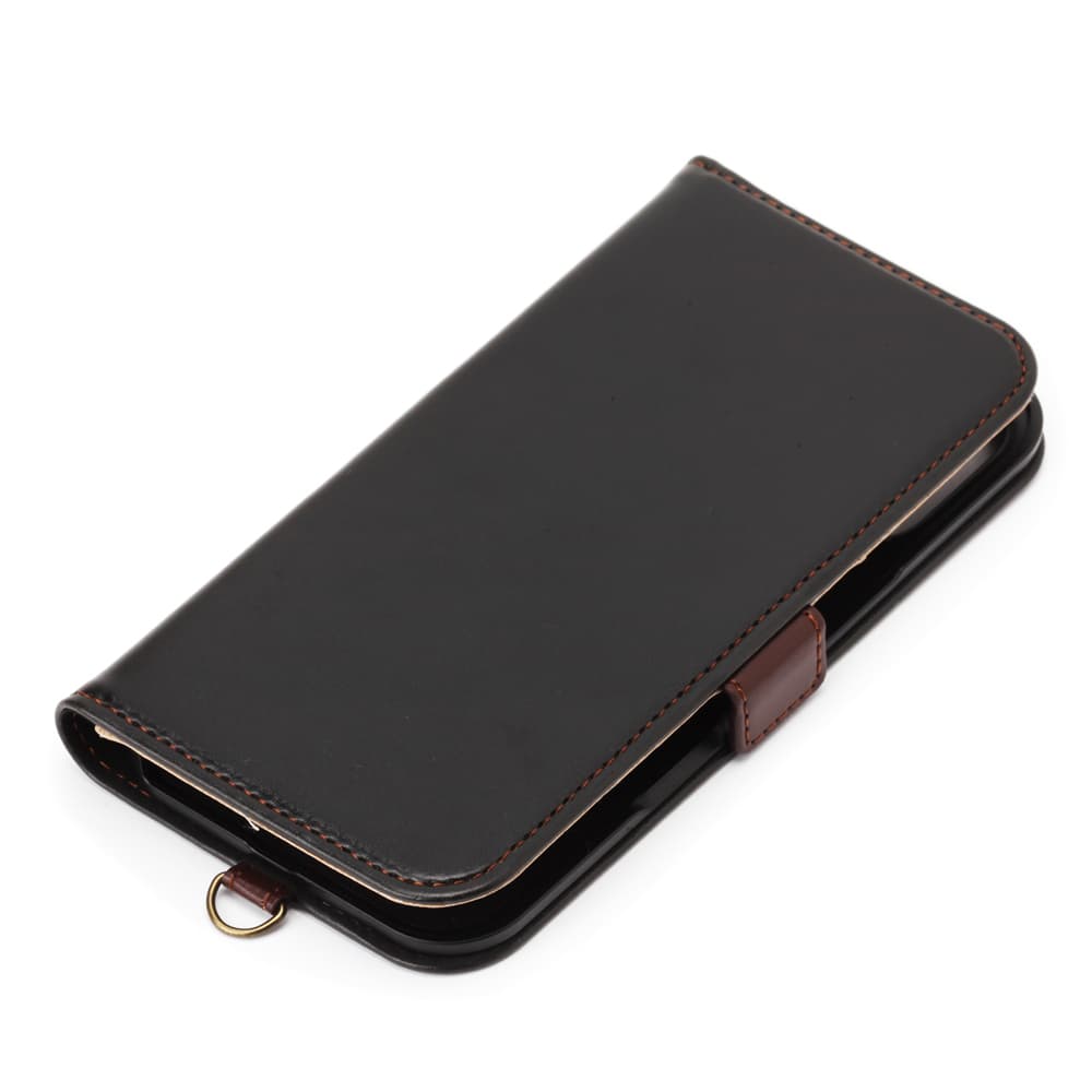 iPhone 16e 用 フリップカバー（PUレザー ブラック）