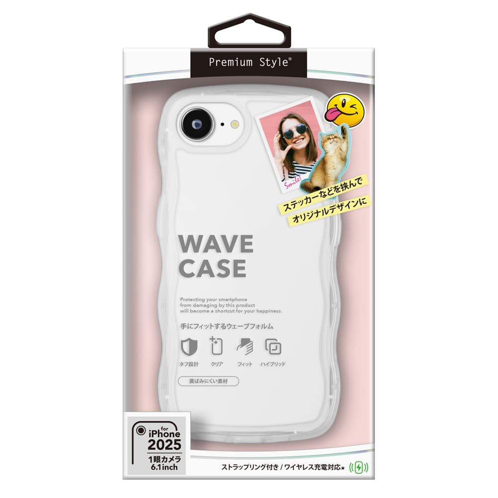 iPhone 16e用 ウェーブケース　クリア（パッケージ）