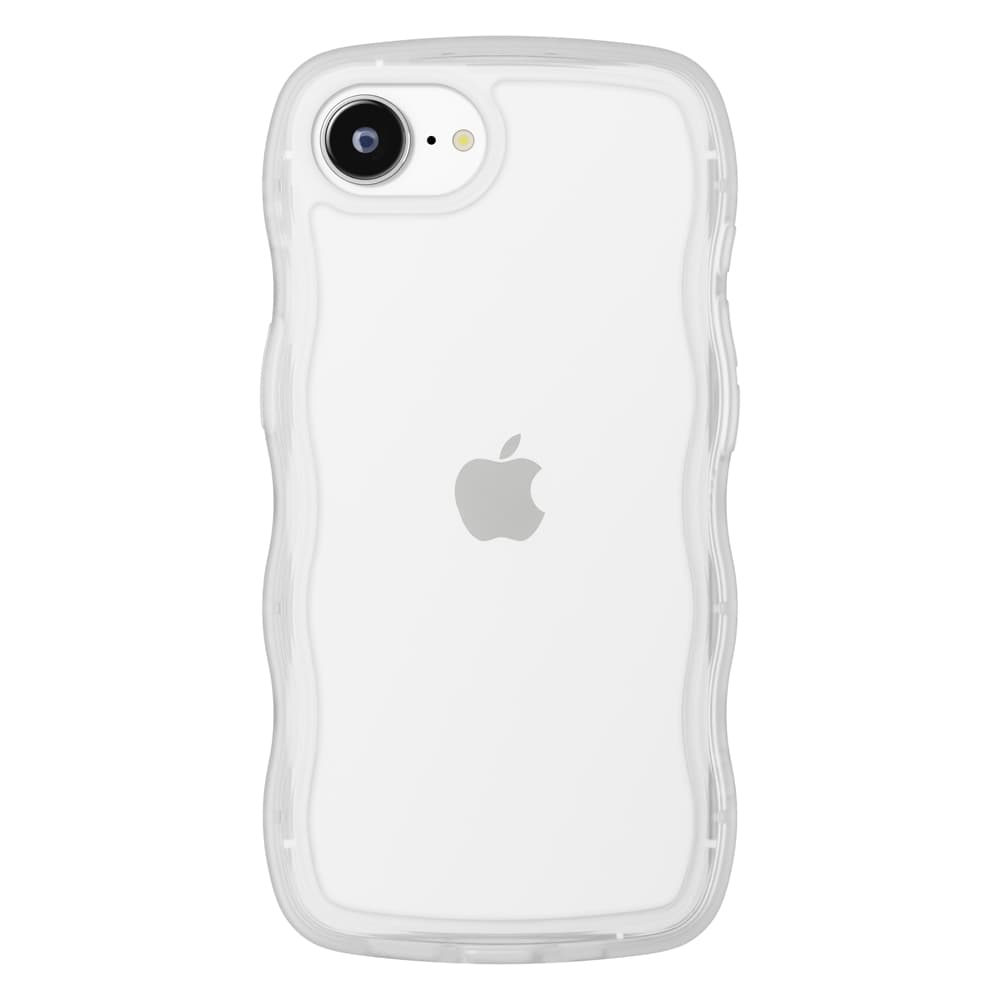 iPhone 16e用 ウェーブケース　クリア（装着イメージ）
