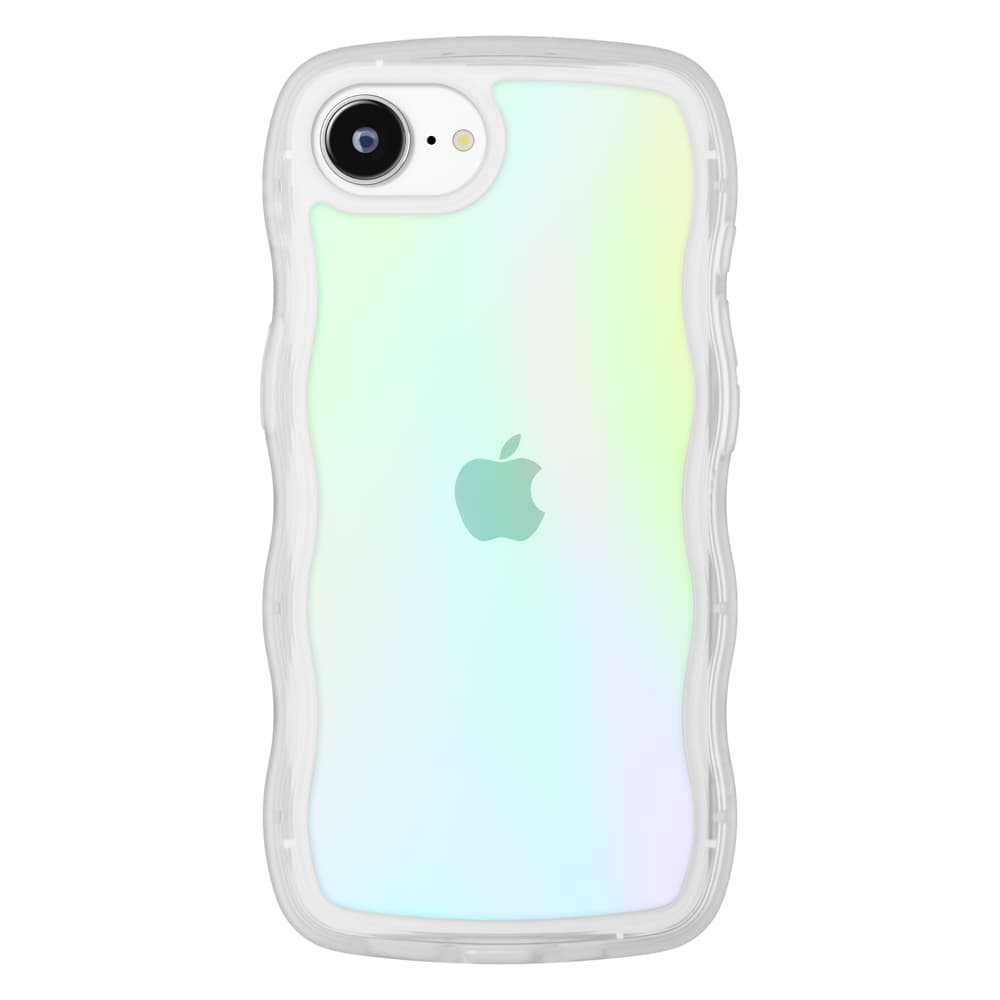 iPhone 16e用 ウェーブケース　オーロラ（装着イメージ）