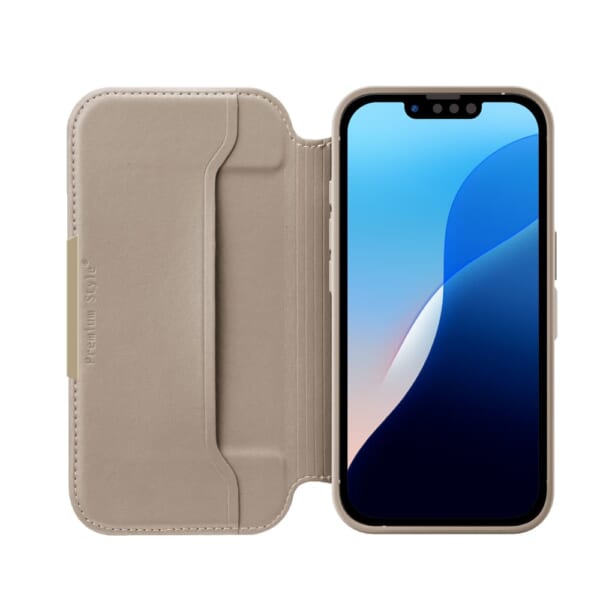 iPhone 16e用 ガラスフリップケース [ベージュ]4