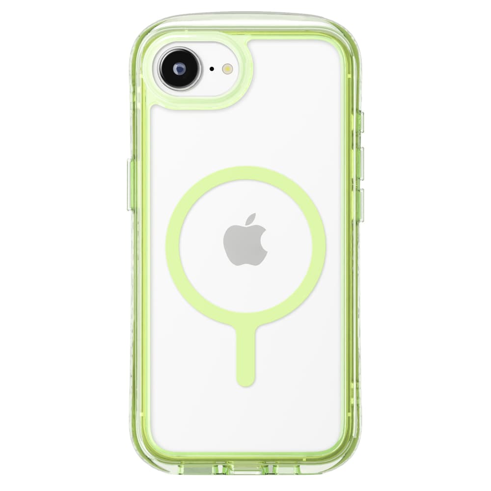 PGA Premium Style「iPhone 16e用 MagSafe対応 エアクッションケース」ネオングリーン2