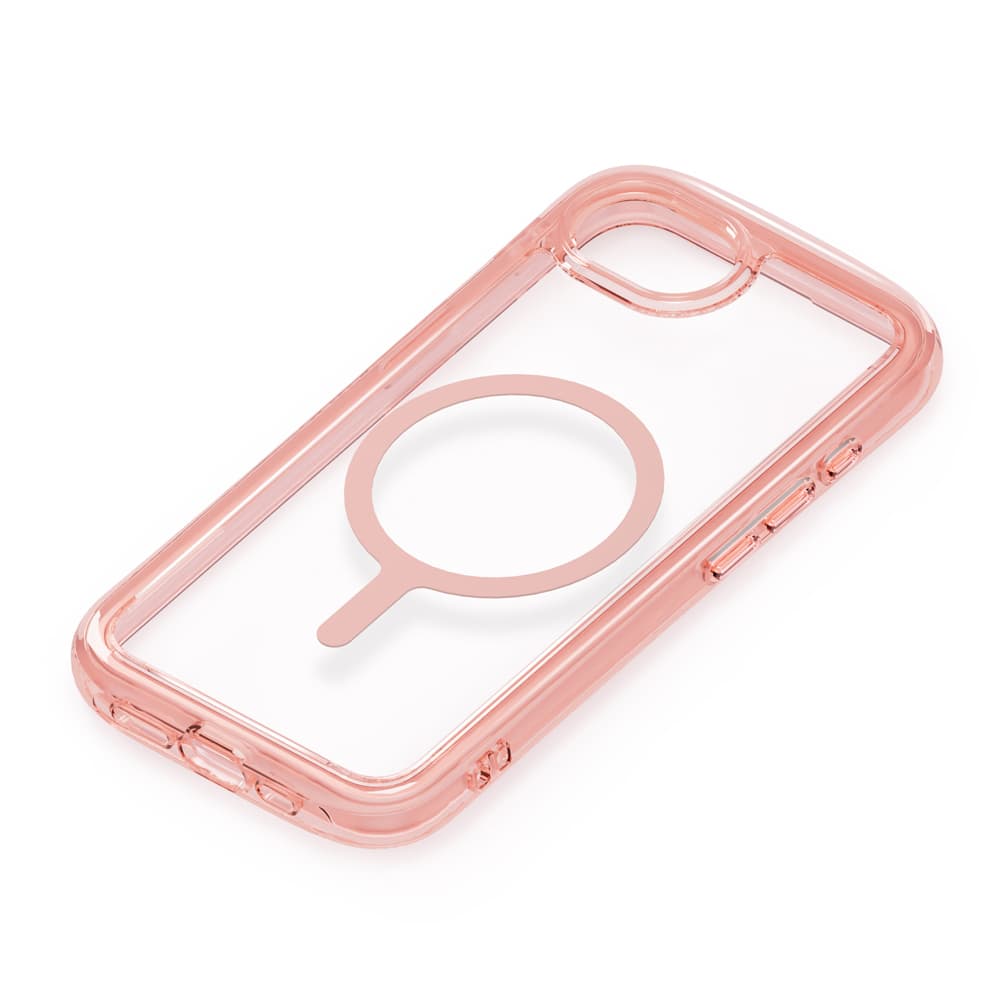 PGA Premium Style「iPhone 16e用 MagSafe対応 エアクッションケース」ネオンピンク1