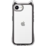 iPhone 16e用 ネコミミ エアクッションケース　ブラック（背面）