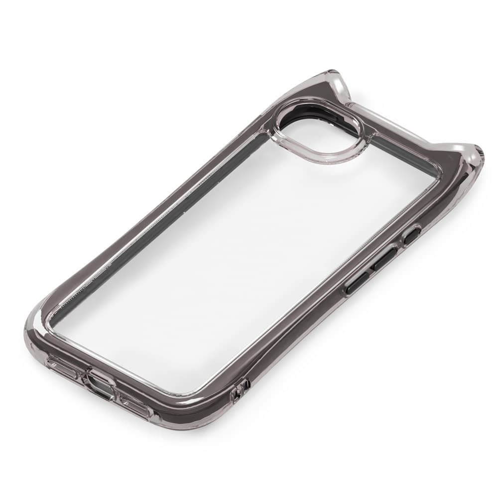 iPhone 16e用 ネコミミ エアクッションケース　ブラック