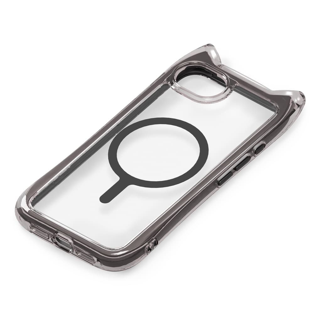 iPhone 16e用 MagSafe対応 ネコミミ エアクッションケース　ブラック