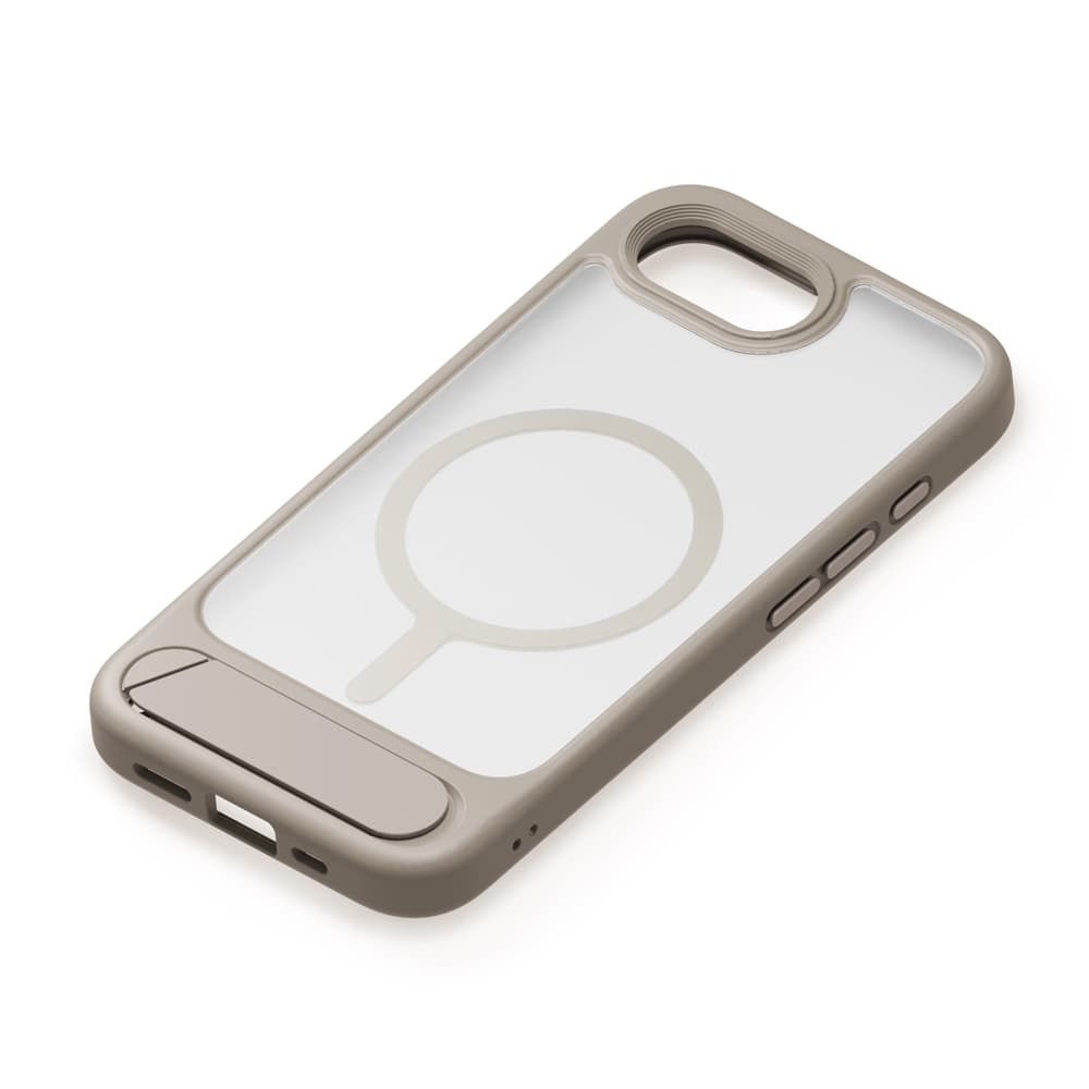 iPhone 16e用 MagSafe対応 スタンド付ハイブリッドケース　マットネイビー