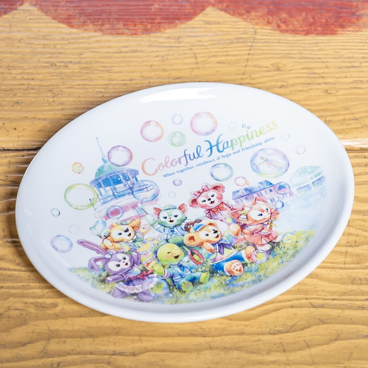 東京ディズニーシー“ダッフィー＆フレンズ20周年：カラフルハピネス”スペシャルケーキ（ピーチ）、スーベニアプレート付き2
