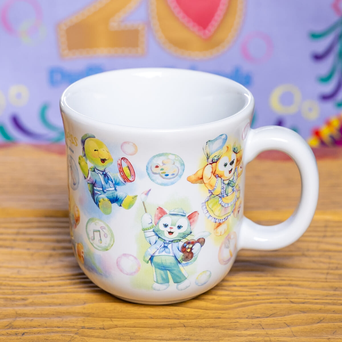 東京ディズニーシー“ダッフィー＆フレンズ20周年：カラフルハピネス”バナナムース＆アップル・ピーチゼリー、スーベニアカップ付き5