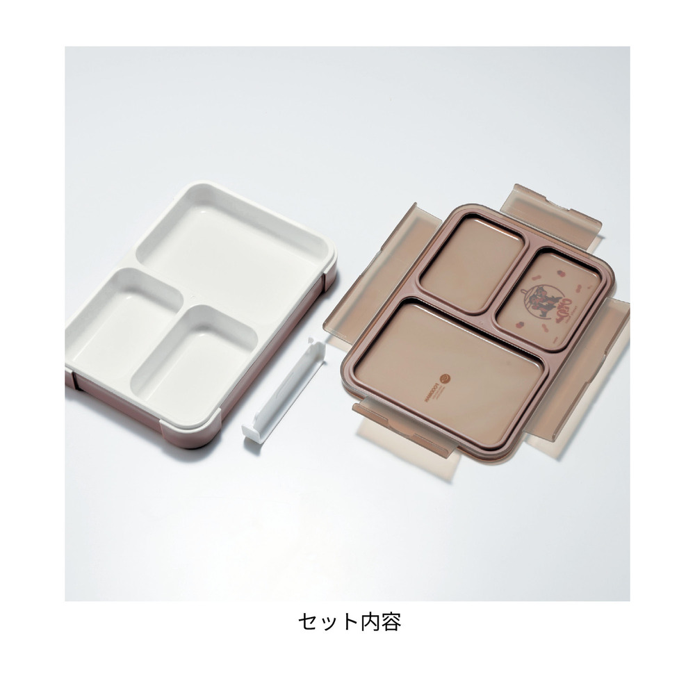 汁漏れしにくく洗いやすい薄型弁当箱<600ml> セット内容