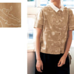 クロップド半袖総柄シャツ